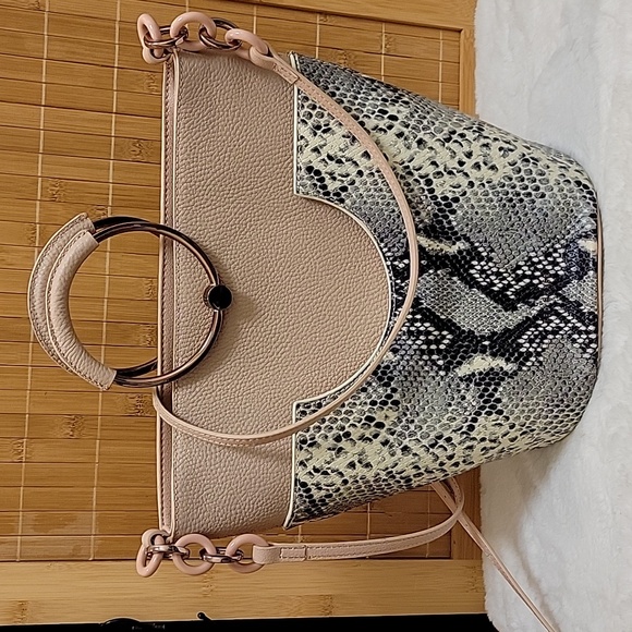 Ted Baker Embossed Leather Bucket Bag in Blush & Python print - Picture 7 of 10
